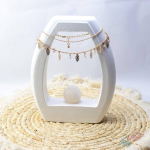 پابند طلایی مدل برگ