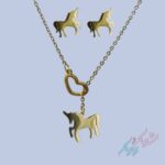 نیم ست گردنبند و گوشواره مدل اسب طلایی ( Golden horse ) - Image 2