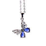 گردنبند پروانه نگین دار بنفش - Image 4