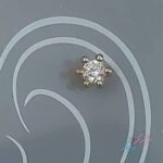 پیرسینگ گوش تک نگین با میخ نقره - Image 2