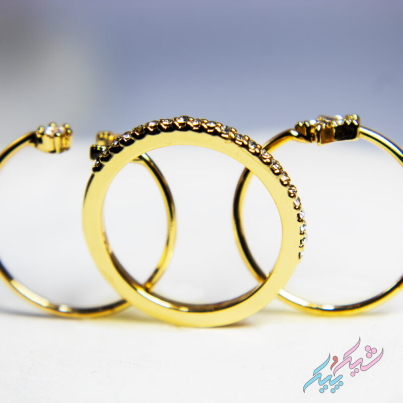 پک سه‌تایی انگشتر طلایی زنانه برند I am - Image 2