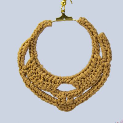 گوشواره قلاب بافی مدل توت فرنگی