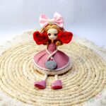 گوشواره قلاب بافی مدل قلبی
