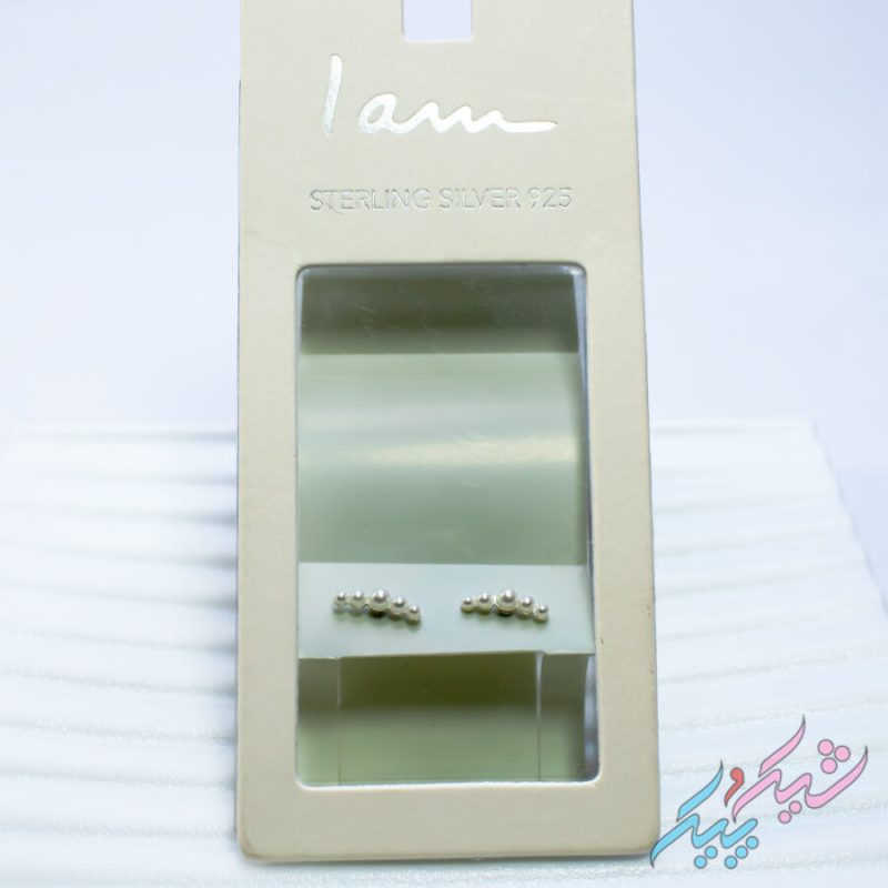 گوشواره نقره با مروارید طبیعی طرح مینیمال - تصویر 2
