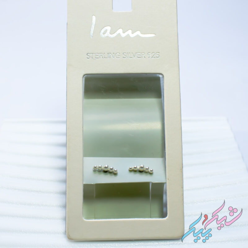 گوشواره نقره با مروارید طبیعی طرح مینیمال - Image 2