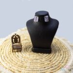 گوشواره مجلسی لوکس فول نگین تیتانیوم میخ نقره 925