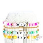 ست دستبند مهره‌ای چهار تایی BFF با رنگ‌های شاد - Image 5