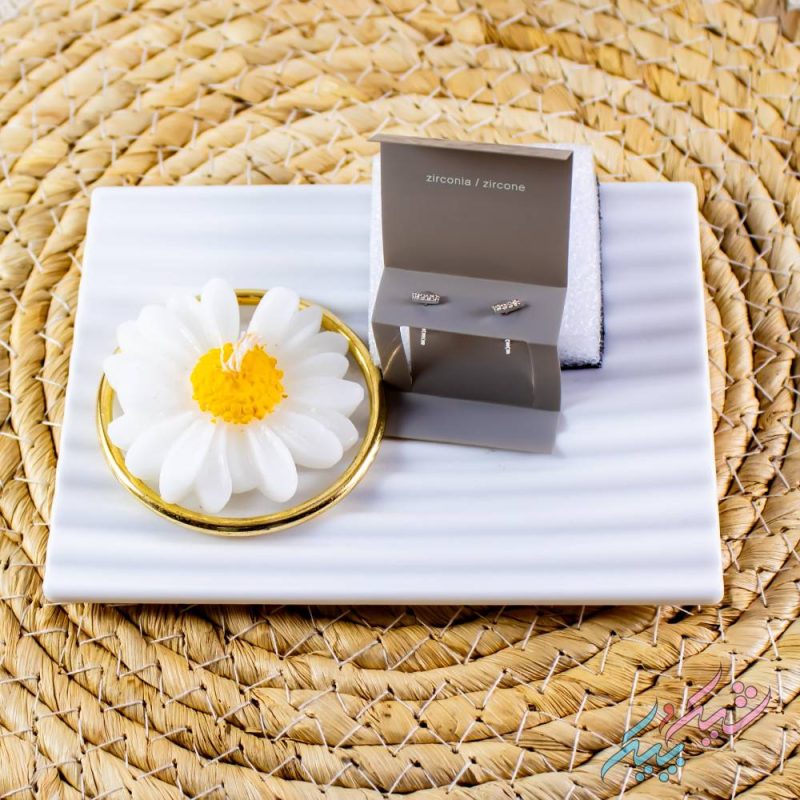 گوشواره میخی فول نگین نقره 925 وارداتی - تصویر 2