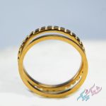 پک دوتایی انگشتر استیل طلایی I Am ساده و چرخ‌دنده‌ای سایز L | روکش طلا – GOLD PLATED - تصویر 3