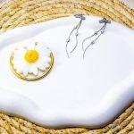 گوشواره جواهری میخ نقره