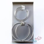 گوشواره حلقه ای پک دو تایی نقره - Image 2