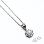 نیم ست نقره با عیار ۹۲۵ و طرح مروارید نگیندار - Image 3