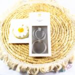 گوشواره حلقه‌ای پک دو تایی نقره 925 وارداتی با طراحی شیک و مدرن