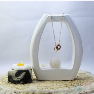 گردنبند دو حلقه ای نگین دار