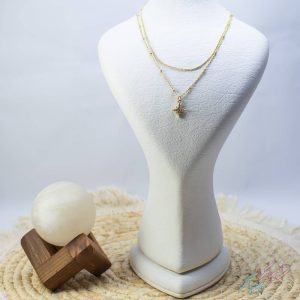 گردنبند دولاین مدل ستاره نگین دار
