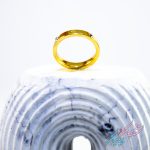 انگشتر حلقه‌ای نگین‌دار طلایی سایز S استیل | روکش طلا - GOLD PLATED - تصویر 3