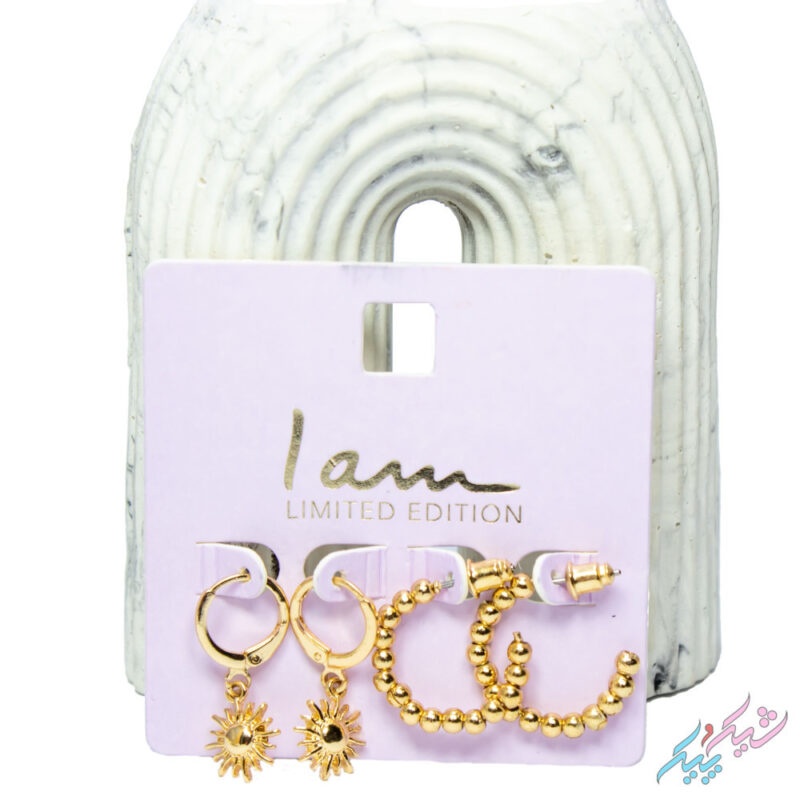 پک دوتایی گوشواره حلقه‌ای طلایی | خورشیدی - Image 5