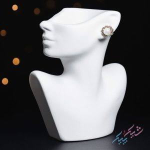 نیم ست نقره با عیار ۹۲۵ و طرح مروارید نگیندار