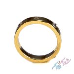 انگشتر حلقه‌ای نگین‌دار طلایی سایز S استیل | روکش طلا - GOLD PLATED - تصویر 6