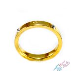 انگشتر حلقه‌ای نگین‌دار طلایی سایز S استیل | روکش طلا - GOLD PLATED - تصویر 5