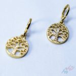 گوشواره طرح درخت زندگی نگین دار - Image 2
