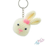 🐰 جاسوئیچی و آویز خرگوش بافتنی رنگ سفید