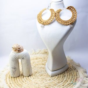 گوشواره قلاب بافی مدل دانه برفی