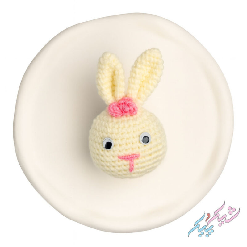 🐰 جاسوئیچی و آویز خرگوش بافتنی رنگ سفید - Image 2