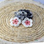 گوشواره قلاب بافی مدل گل مرواریدی - Image 2