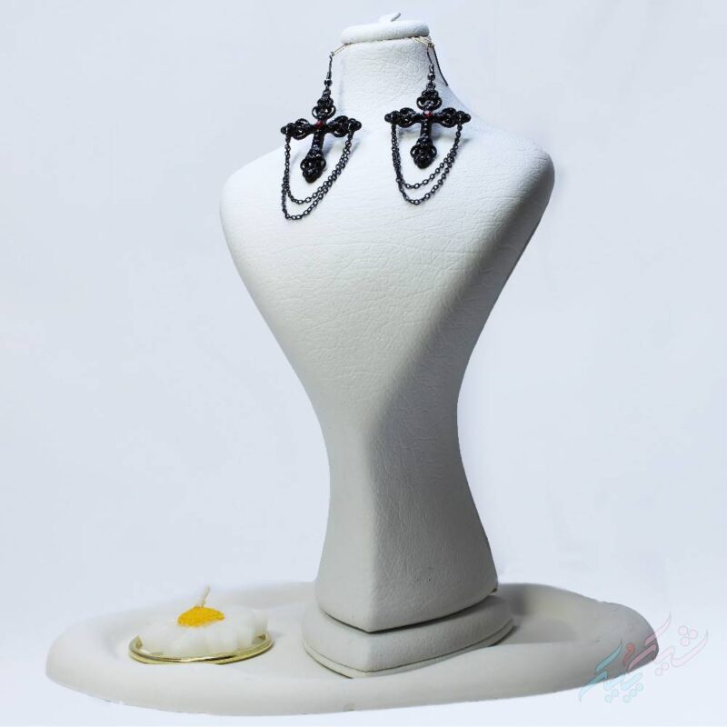 گوشواره دارک صلیبی نگین دار - Image 1