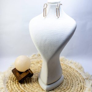 گوشواره دو حلقه نگین دار