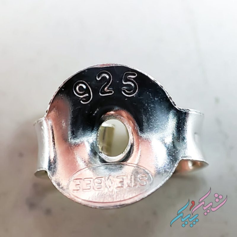 گوشواره میخی تک نگین نقره 925 وارداتی - تصویر 7