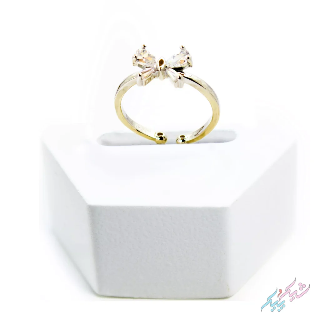 انگشتر پاپیون نگین‌دار