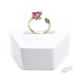 انگشتر فری سایز با طراحی قلب صورتی و ستاره‌های درخشان