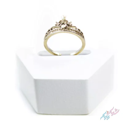 انگشتر مدل تاج با مروارید سفید