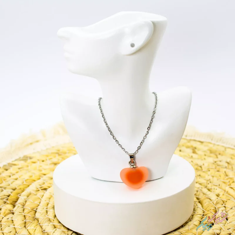 گردنبند فانتزی قلبی نارنجی