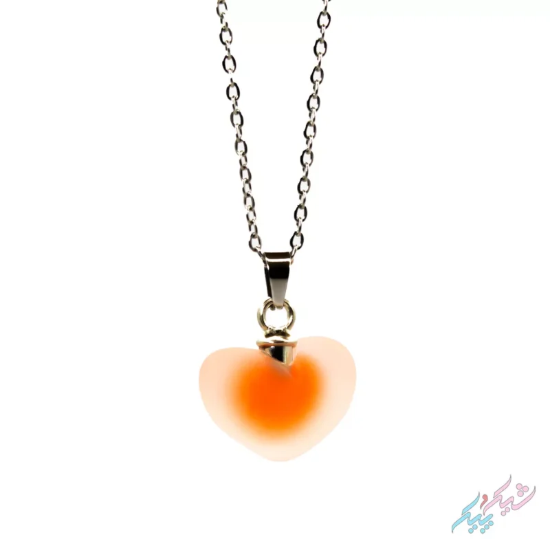 گردنبند فانتزی قلبی نارنجی