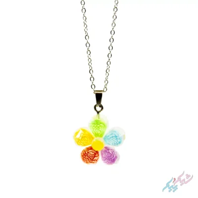 گردنبند فانتزی گل رنگین‌کمانی