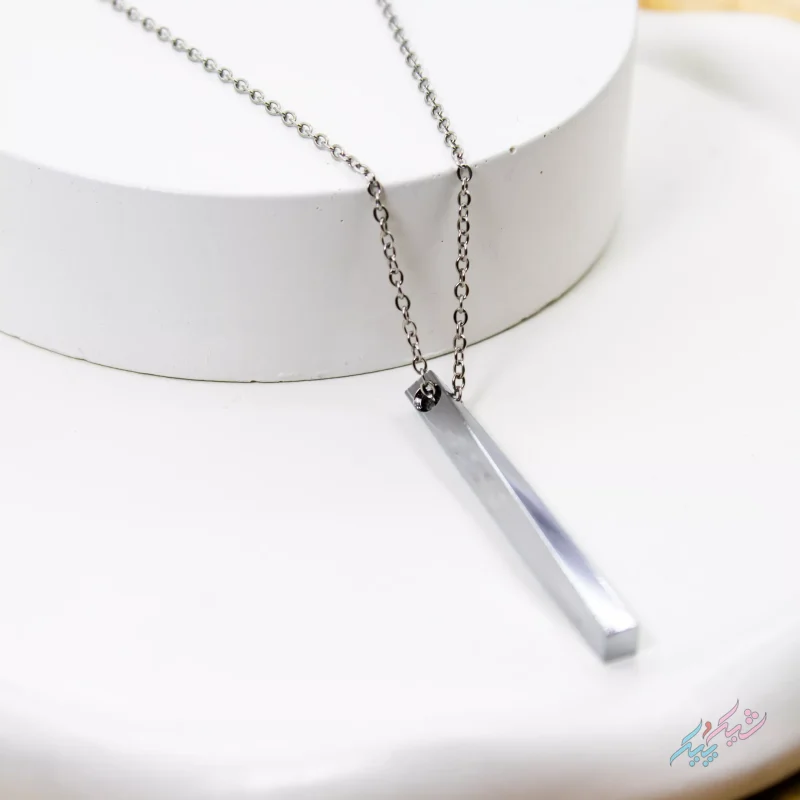 گردنبند بنگل پیچ نقره‌ ای و مشکی ؛ استایل مینیمال ، مدرن و یونیسکس - تصویر 6