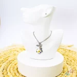 گردنبند آویز پری فرشته قلب الماسی هفت رنگ