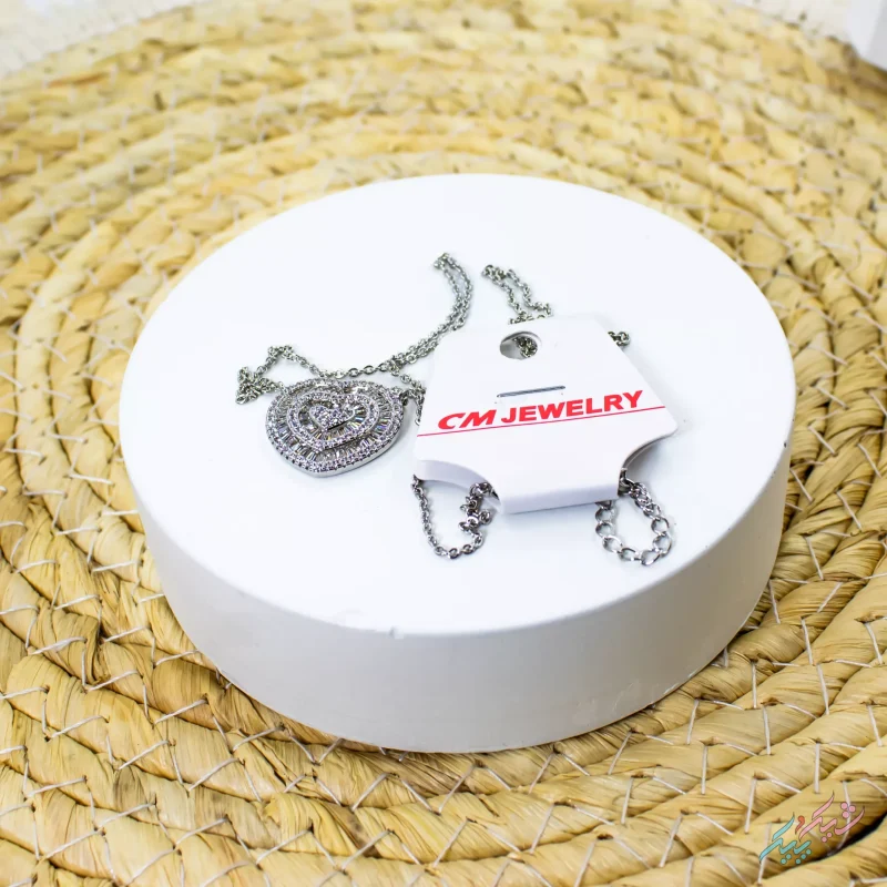 گردنبند زنانه CM Jewelry طرح قلب ۳ لایه فول نگین | فروشگاه شیک و پیک
