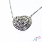 گردنبند زنانه CM Jewelry طرح قلب ۳ لایه فول نگین | فروشگاه شیک و پیک