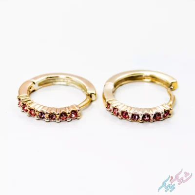 گوشواره حلقه‌ ای نگین دار