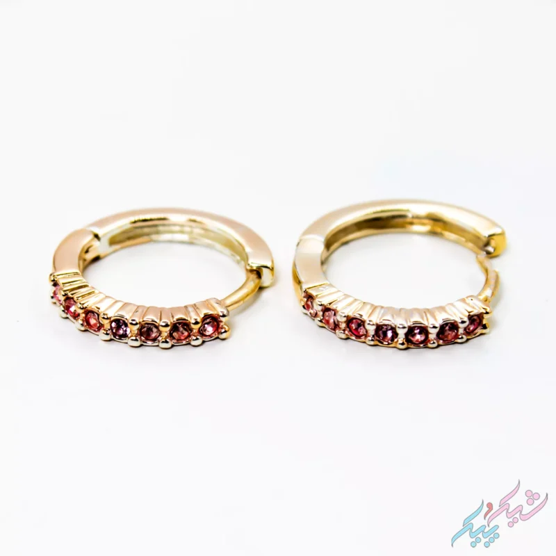 گوشواره حلقه‌ ای نگین دار