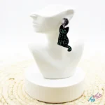 گوشواره میخی هالوین طرح گربه و اسکلت گربه شب تاب