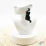 گوشواره میخی هالوین طرح گربه و اسکلت گربه شب تاب