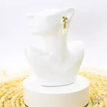 گوشواره بدل مروارید باروک و نگین | آویز لوکس و ترند