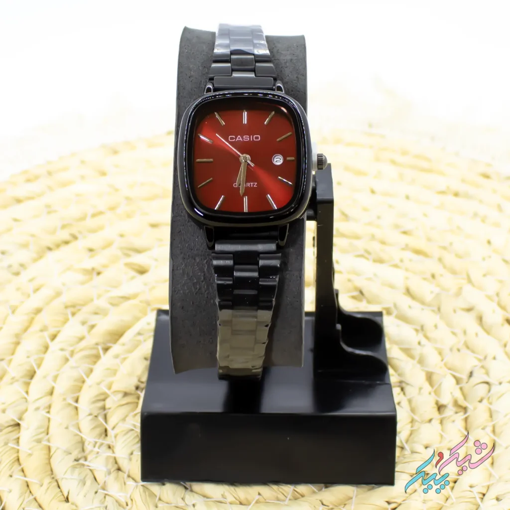 ساعت مچی زنانه طرح کاسیو مدل اولد مانی با صفحه قرمز