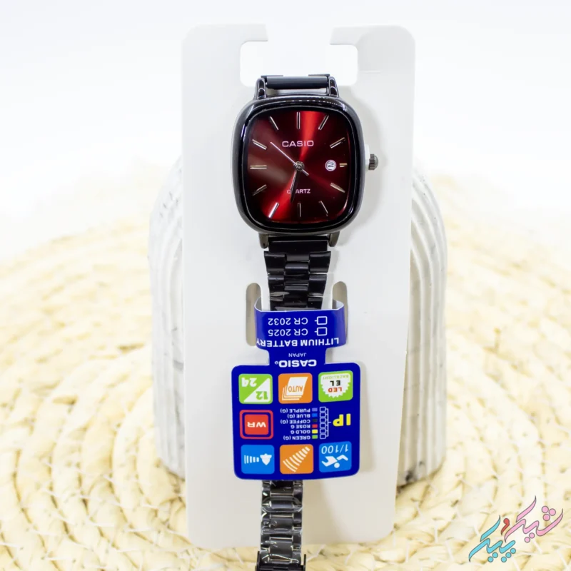 ساعت مچی زنانه طرح کاسیو مدل اولد مانی با صفحه قرمز
