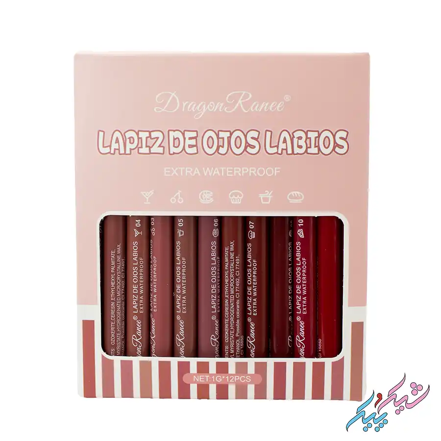 خط لب پیچی دراگون رانی 12 رنگ